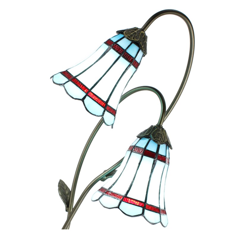 LumiLamp Lampada da tavolo Tiffany 61 cm Blu Marrone  Vetro