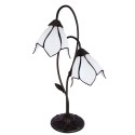LumiLamp Lampada da tavolo Tiffany 61 cm Bianco Marrone  Plastica Vetro