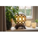 LumiLamp Table Lamp Tiffany Ø 20x25 cm  Yellow Glass Plastic Round