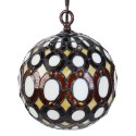 LumiLamp Lampada a Sospensione Tiffany Ø 20x116 cm Giallo Metallo Vetro Rotondo