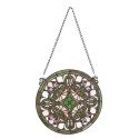 LumiLamp Tiffany Glass Panel Ø 30 cm Green Glass Round