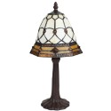 LumiLamp Tiffany Tafellamp  Ø 21x39 cm Beige Bruin Glas Kunststof Rond