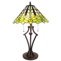 LumiLamp Table Lamp Tiffany Ø 41x62 cm Green White Glass Plastic Round