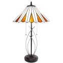 LumiLamp Lampe de table Tiffany Ø 41x69 cm Beige Marron Verre Rond