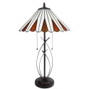 LumiLamp Lampe de table Tiffany Ø 41x69 cm Beige Marron Verre Rond