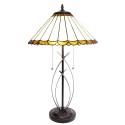 LumiLamp Lampe de table Tiffany Ø 41x69 cm Beige Marron Verre Plastique Rond