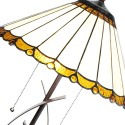 LumiLamp Lampe de table Tiffany Ø 41x69 cm Beige Marron Verre Plastique Rond