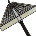 LumiLamp Tiffany Tafellamp  31x31x48 cm Wit Grijs Glas Kunststof Vierkant