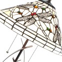 LumiLamp Lampe de table Tiffany Ø 41x69 cm Beige Noir Verre Métal Rond Libellule