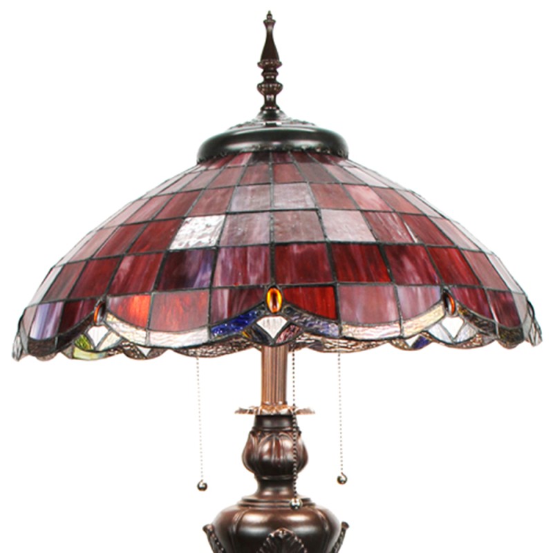 LumiLamp Tiffany Vloerlamp  166 cm Rood Glas Kunststof