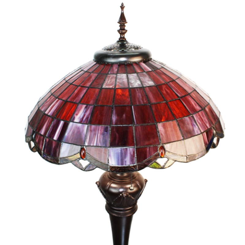 LumiLamp Tiffany Vloerlamp  166 cm Rood Glas Kunststof