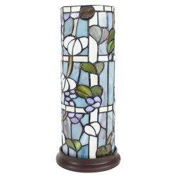 LumiLamp Table Lamp Tiffany Ø 15x36 cm  Blue White Glass Round