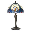 LumiLamp Tiffany Tischlampe Ø 25x40 cm Blau Glas