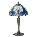 LumiLamp Tiffany Tischlampe Ø 25x40 cm Blau Glas