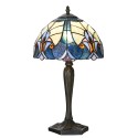 LumiLamp Tiffany Tischlampe Ø 25x40 cm Blau Glas