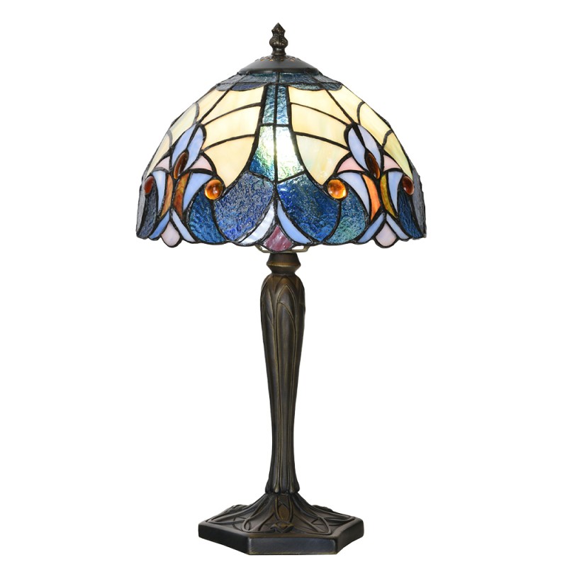 LumiLamp Tiffany Tischlampe Ø 25x40 cm Blau Glas