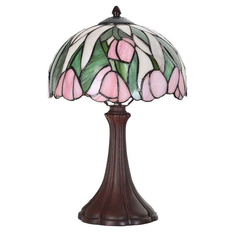 LumiLamp Tiffany Tafellamp  Ø 25x40 cm Roze Glas