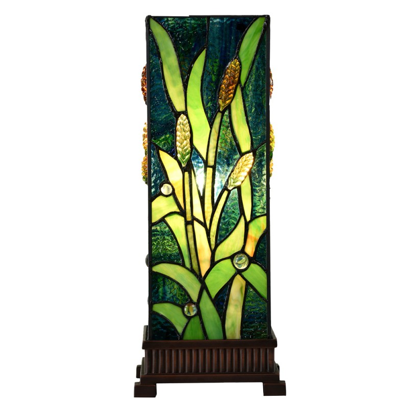 LumiLamp Lampe de table Tiffany 18x18x45 cm Vert Verre