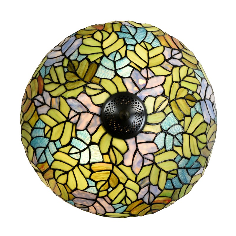 LumiLamp Lampe de table Tiffany Ø 40x60 cm Vert Verre