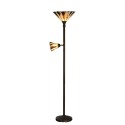 LumiLamp Floor Lamp Tiffany Ø 38x178 cm Beige Brown Glass