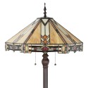 LumiLamp Lampadaire Tiffany Ø 40x61 cm Beige Verre