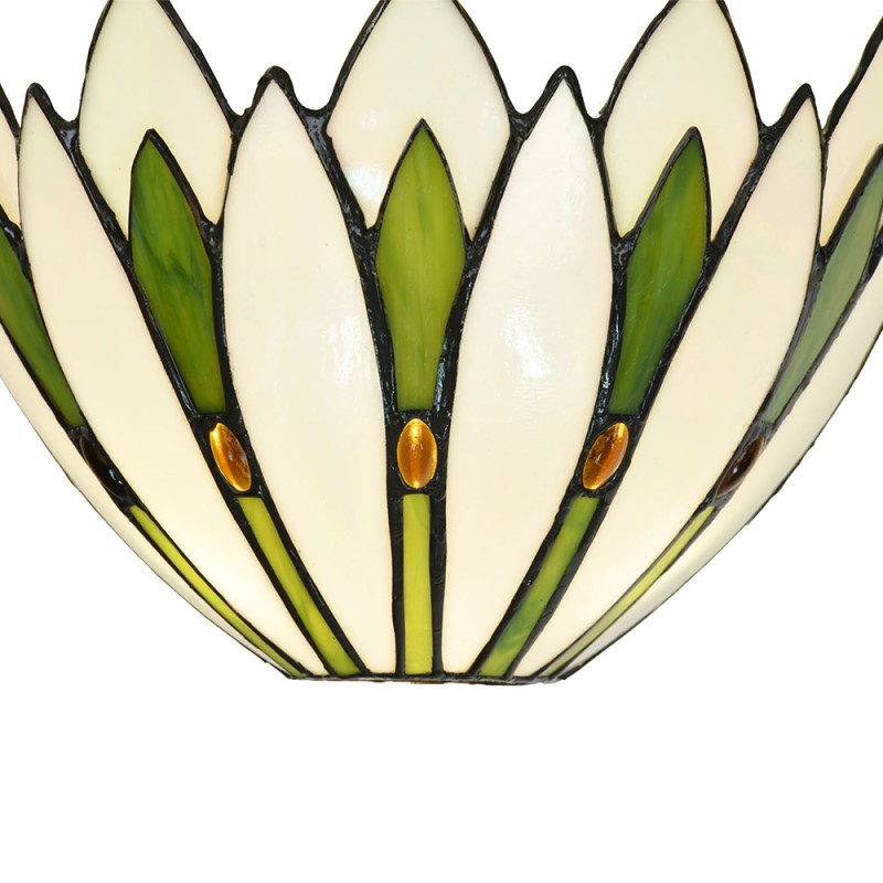 LumiLamp Lampada da parete Tiffany 30x15x18 cm Bianco Verde  Vetro