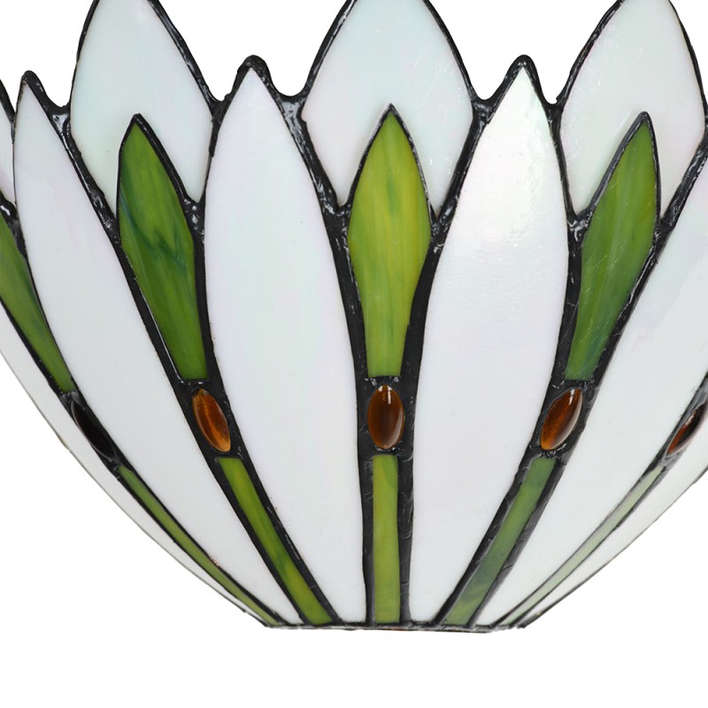 LumiLamp Lampada da parete Tiffany 30x15x18 cm Bianco Verde  Vetro