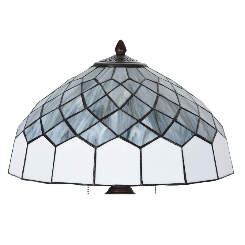 LumiLamp Lampe de table Tiffany Ø 40x58 cm Gris Verre
