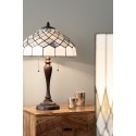 LumiLamp Lampe de table Tiffany Ø 40x58 cm Gris Verre