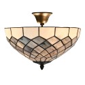 LumiLamp Lampe de plafond Tiffany Ø 41x24 cm Gris Verre