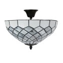 LumiLamp Lampe de plafond Tiffany Ø 41x24 cm Gris Verre