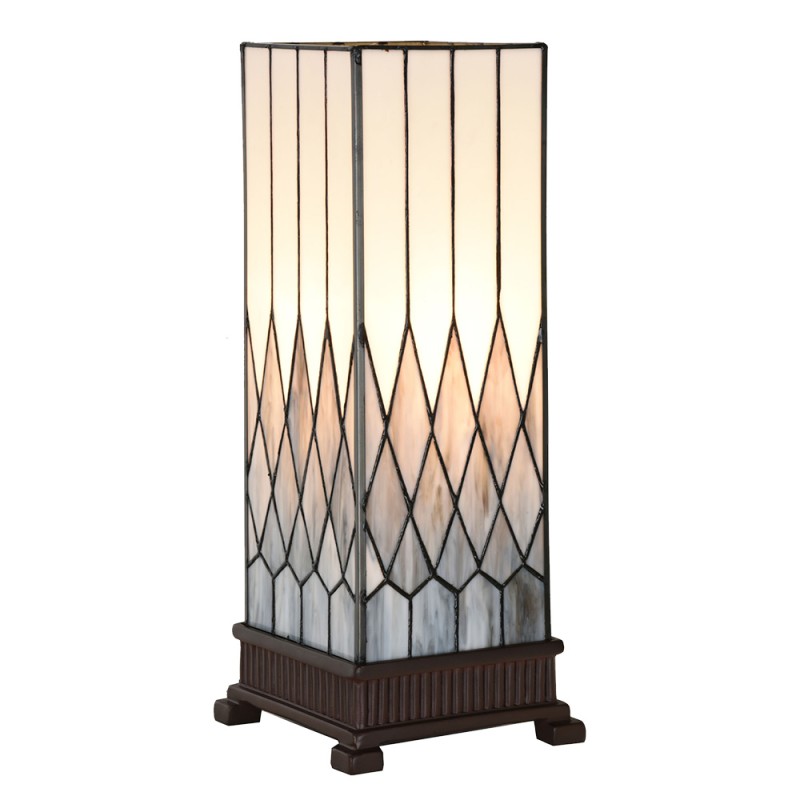 LumiLamp Tiffany Tischlampe 17x17x43 cm Grau Glas