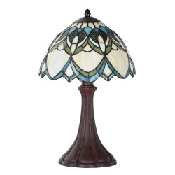 Lumilamp Tiffany Tafellamp Ø 25x42 cm Beige Blauw Glas