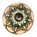 LumiLamp Lampe de table Tiffany Ø 25x42 cm Beige Bleu Verre