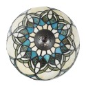 LumiLamp Lampe de table Tiffany Ø 25x42 cm Beige Bleu Verre