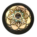 LumiLamp Ceiling Lamp Tiffany Ø 37x19 cm Beige Blue Glass