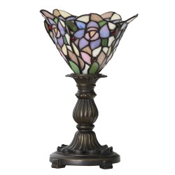 LumiLamp Lampada da tavolo Tiffany Ø 20x30 cm Rosa Viola Vetro