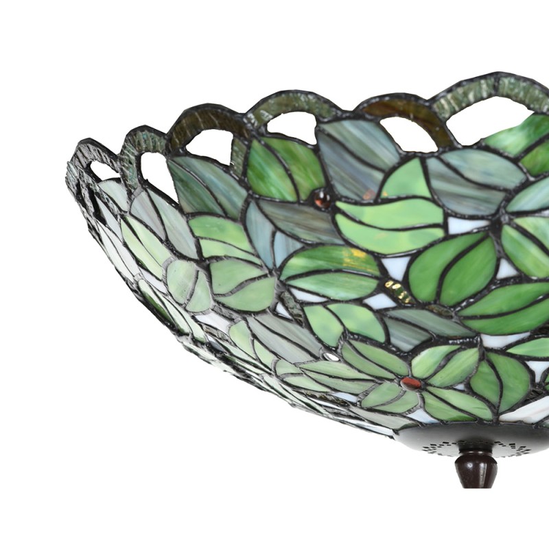 LumiLamp Lampe de plafond Tiffany Ø 41x24 cm Vert Verre