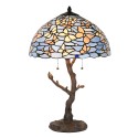 LumiLamp Lampada da tavolo Tiffany Ø 40x60 cm Blu Vetro Farfalle