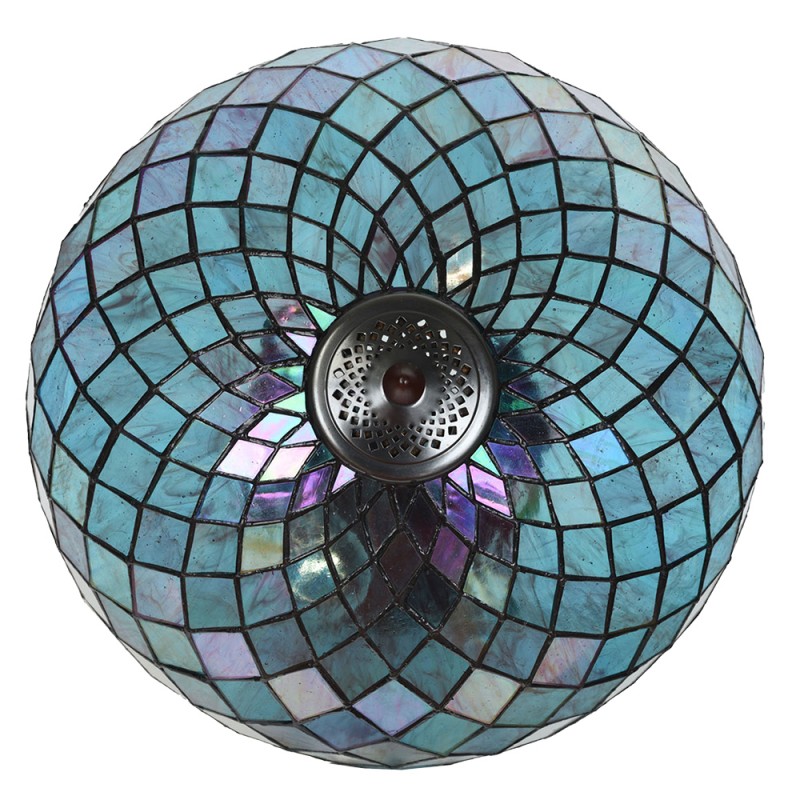 LumiLamp Lampada da tavolo Tiffany Ø 40x61 cm Blu Vetro