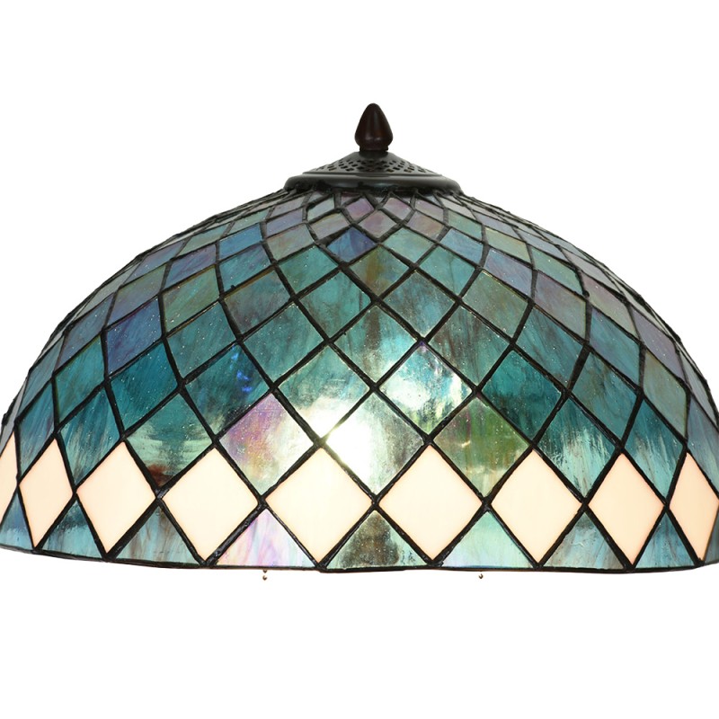 LumiLamp Lampada da tavolo Tiffany Ø 40x61 cm Blu Vetro