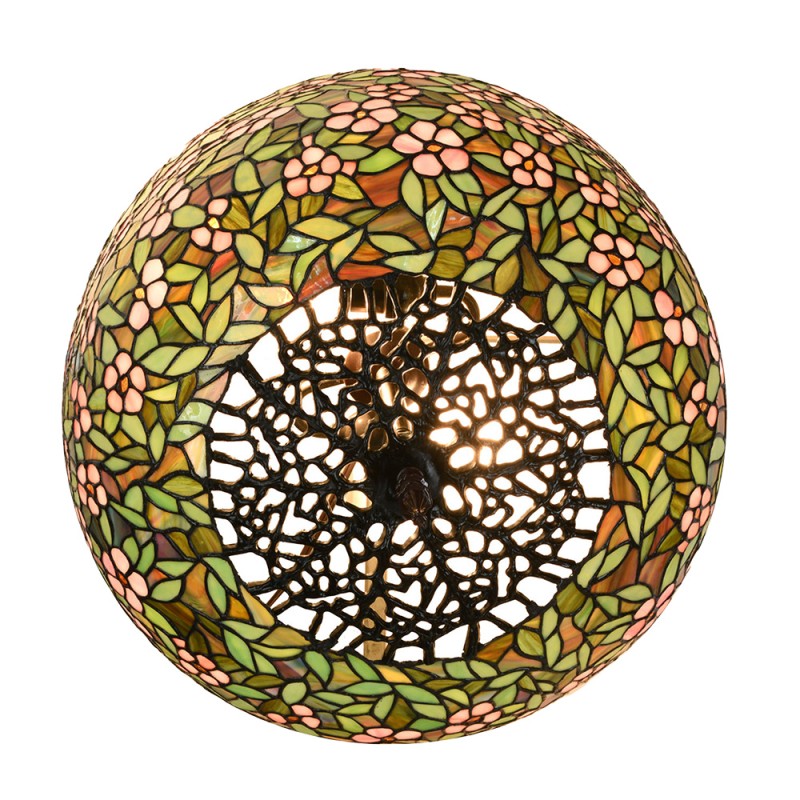 LumiLamp Tiffany Tischlampe Ø 46x72 cm Grün Rosa Glas