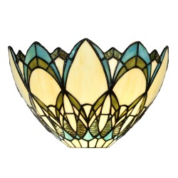 LumiLamp Wandlamp Tiffany  30x15x18 cm Beige Blauw Glas