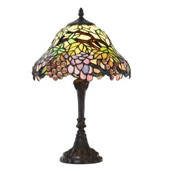 LumiLamp Lampada da tavolo Tiffany Ø 30x48 cm  Verde Blu  Vetro Frutta