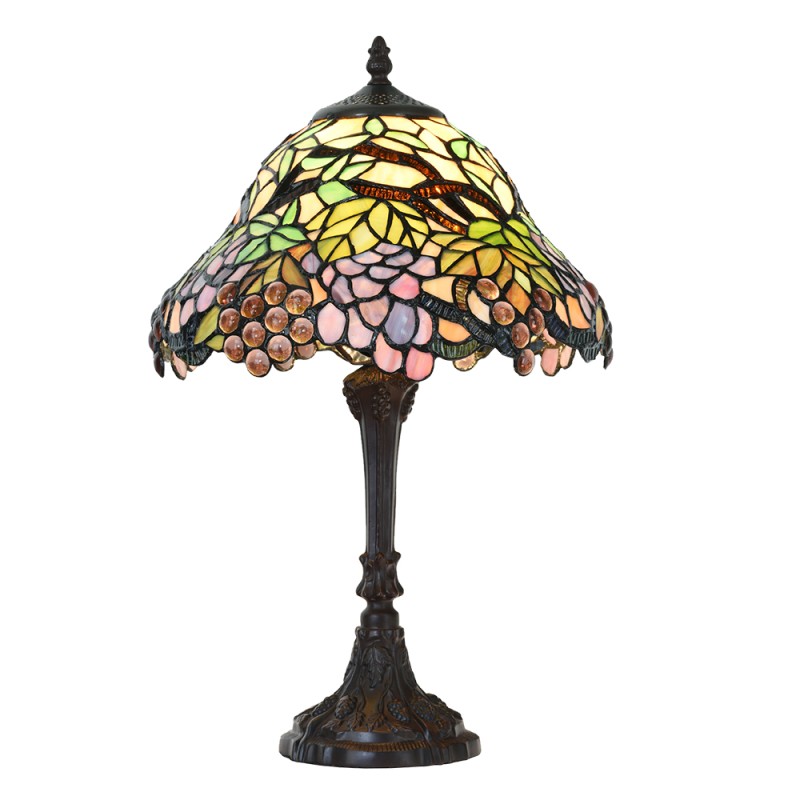 LumiLamp Lampada da tavolo Tiffany Ø 30x48 cm  Verde Blu  Vetro Frutta