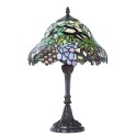 LumiLamp Lampada da tavolo Tiffany Ø 30x48 cm  Verde Blu  Vetro Frutta