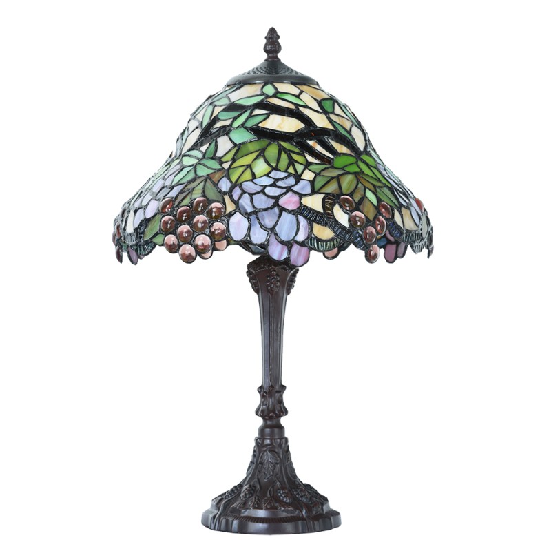 LumiLamp Lampada da tavolo Tiffany Ø 30x48 cm  Verde Blu  Vetro Frutta