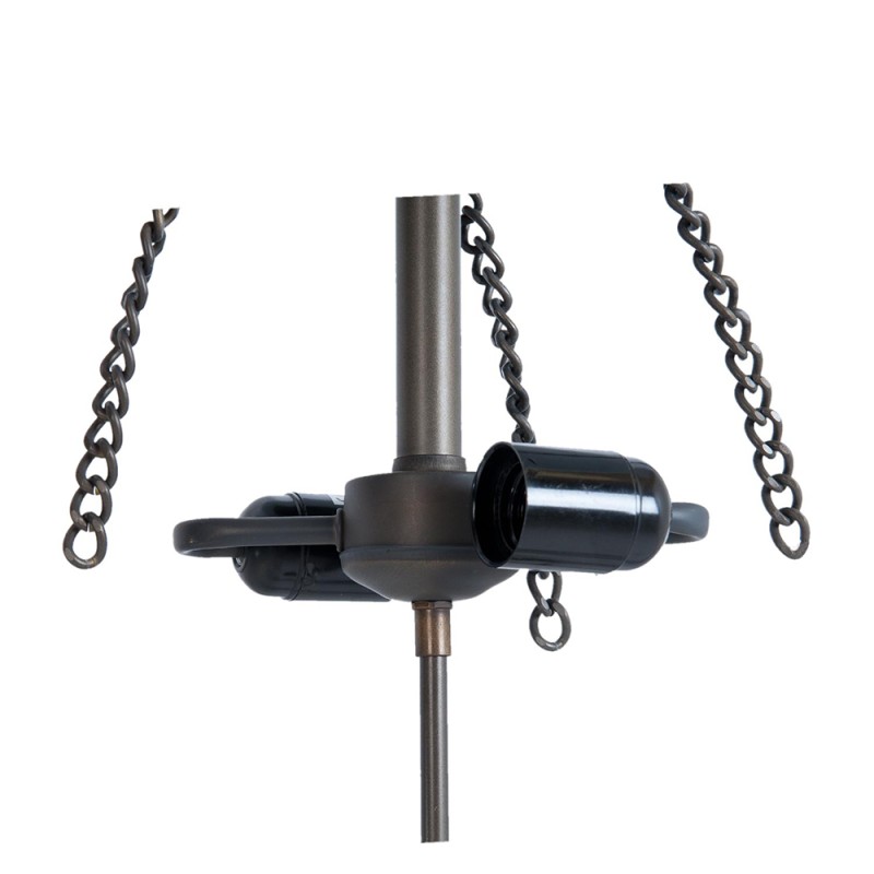 LumiLamp Suspension Tiffany 15x15x33 cm  Marron Fer