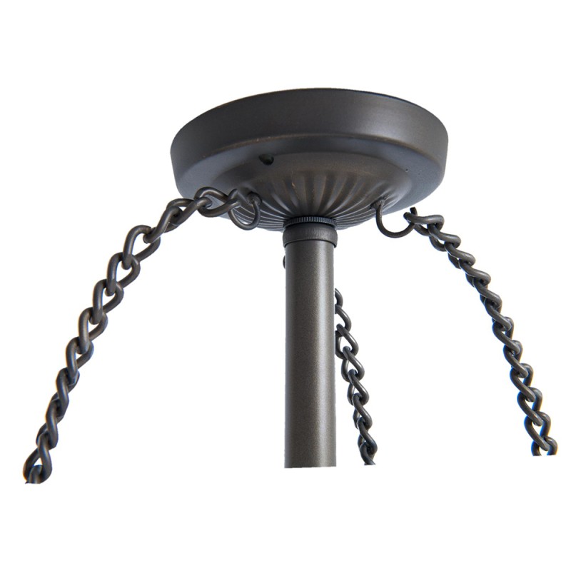 LumiLamp Lampadario a sospensione Tiffany 15x15x33 cm  Marrone Ferro