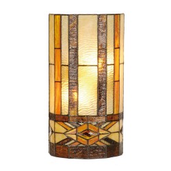 LumiLamp Wall Light Tiffany 20x11x36 cm  Beige Brown Metal Glass Semicircle